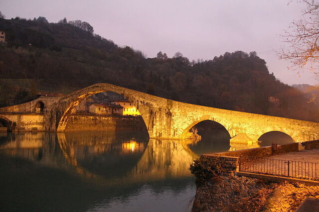 The devil's bridge at night