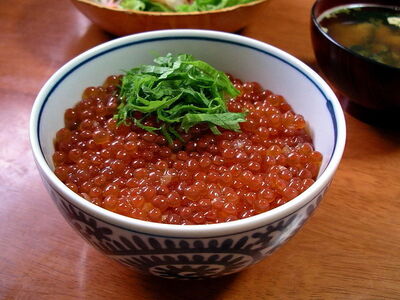 A bowl of fresh mullet roe