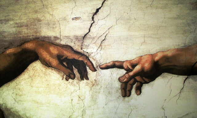 A detail from "The Creation of Adam"