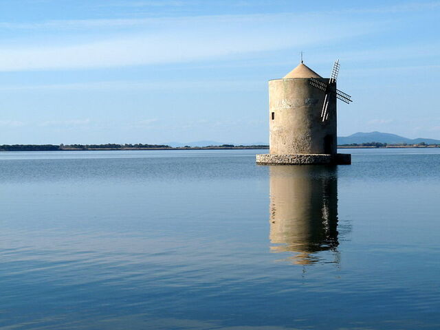 windmill at orbetello lagoon