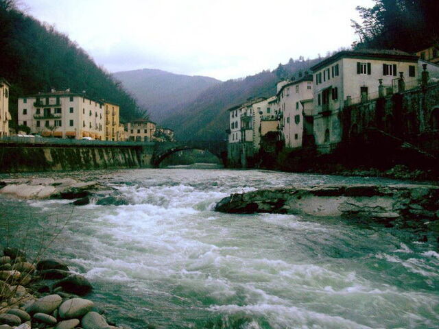 Serchio River in Bagni di Lucca