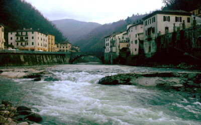 Serchio River in Bagni di Lucca