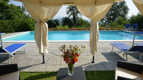 Beautiful view of villa pool