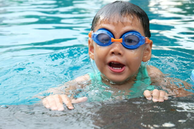 A child swimming