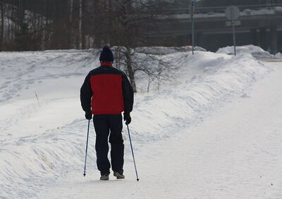 nordic walking in snow