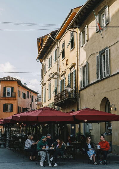 Sitting out in a piazza