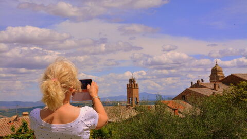 A tourist in Montalcino