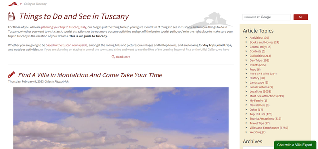 Tuscany Villas blog