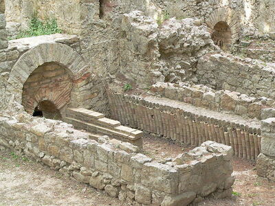 sauna area of ancient roman villa