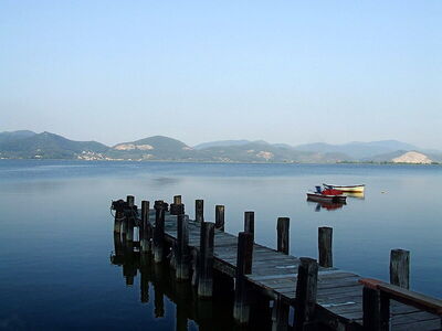 View of a calm Massaciuccoli Lake