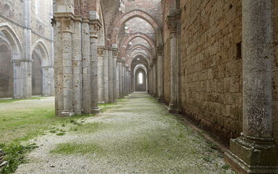 Picture of San Galgano in a foggy day