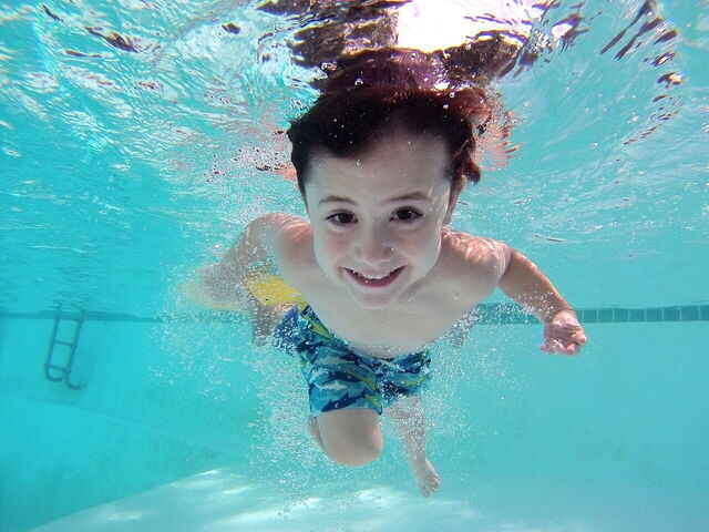 Kid in a pool