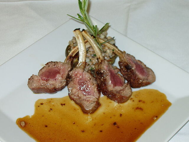 Juicy roast rack of lamb