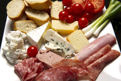 selection of cheese and salami