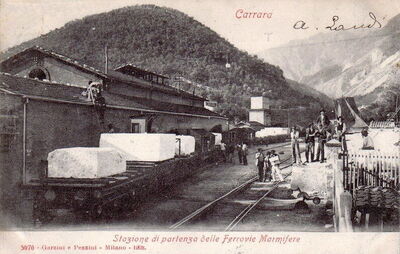 Old Carrara railway transporting marble