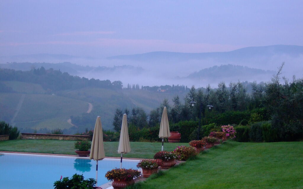 Uitzicht vanuit onze villa in San Gimignano 2009