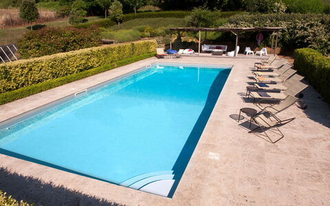 Casale Porano: Swimming Pool, Property, Leisure, House, Real Estate, Vacation, Grass, Rectangle, Villa, Sunlounger