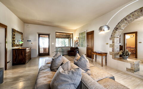 Villa Piazza Della Fortezza: Property, Room, Interior Design, Building, Furniture, Living Room, Real Estate, House, Ceiling, Floor