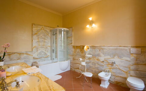 Villa Rocchi: Room, Property, Bathroom, Floor, Yellow, Interior Design, Wall, Building, Tile, Real Estate