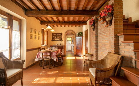 Villa Del Colle: Furniture, Property, Window, Building, Wood, Chair, Table, Interior Design, Architecture, Flooring