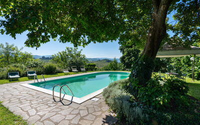 La Forra: Water, Plant, Swimming Pool, Sky, Azure, Tree, Shade, Outdoor Furniture, House, Leisure