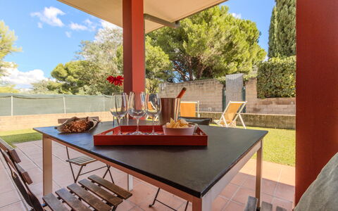 Scarlino Summer Village: Furniture, Chair, Outdoor Furniture, Shade, Wood Stain, Garden, Outdoor Table, Kitchen & Dining Room Table, Backyard, Landscaping