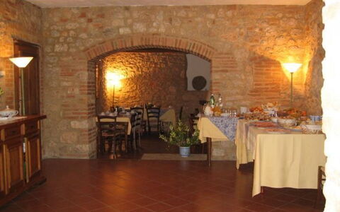 Borgo Santinovo: Property, Room, Building, Floor, Interior Design, Furniture, Tile, Flooring, Restaurant, Function Hall
