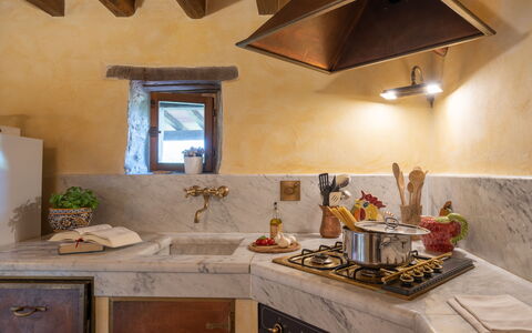 Villa La Terrazza: Countertop, Room, Property, Kitchen, Interior Design, Furniture, Ceiling, Building, Cabinetry, Tile