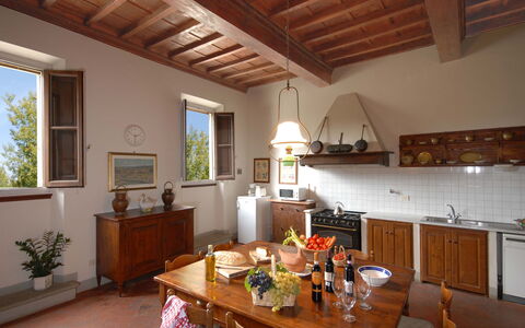 Villa Del Conte: Room, Property, Building, Ceiling, Furniture, House, Interior Design, Beam, Kitchen, Home