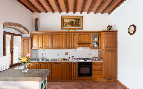 Villa Del Borgo: Kitchen, Furniture, Interior Design, Countertop, Wood, Flooring, Cabinetry, Kitchen Appliance, Major Appliance, Ceiling