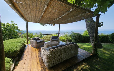 Villa Miramare: Outdoor Furniture, Furniture, Shade, Garden, Resort, Eco Hotel, Outdoor Structure, Chair, Landscaping