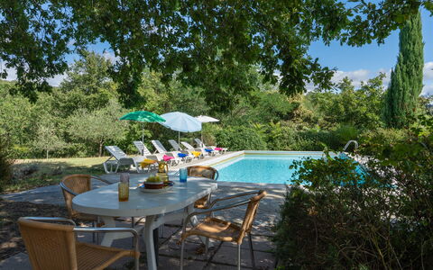 Casa Corella: Water, Plant, Furniture, Table, Sky, Umbrella, Swimming Pool, Chair, Outdoor Furniture, Tree