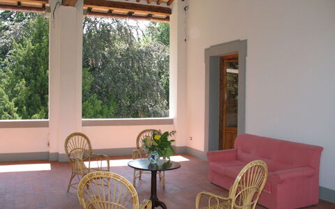 Villa Le Volte: Property, Room, Building, Furniture, House, Real Estate, Table, Interior Design, Porch, Home