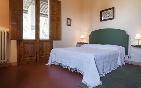 Villa Le Volte: Bedroom, Bed, Furniture, Room, Bed Sheet, Property, Bed Frame, Floor, Bedding, Interior Design