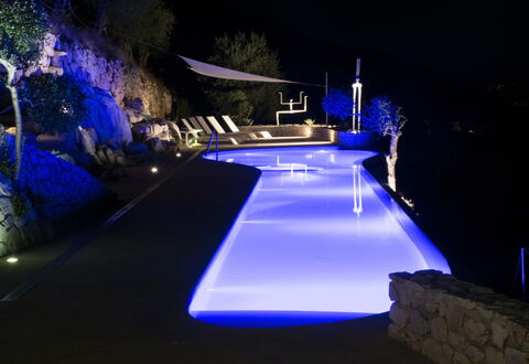 Casa Farfalla: Blue, Swimming Pool, Night, Resort, Landscape Lighting, Water Feature, Eco Hotel, Hotel, Resort Town, Landscaping