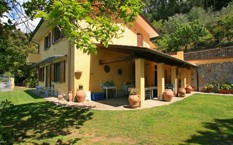 Villa La Collinetta: Plant, Building, Property, Window, Tree, House, Chair, Land Lot, Shade, Cottage
