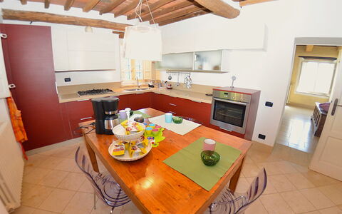 Bettina!: Furniture, Interior Design, Flooring, Wood, Floor, Kitchen, Countertop, Room, Ceiling, Table