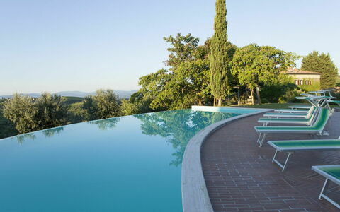 Quercia Al Poggio - Weddings And Events: Water, Sky, Plant, Outdoor Bench, Tree, Natural Landscape, Swimming Pool, Outdoor Furniture, House, Grass
