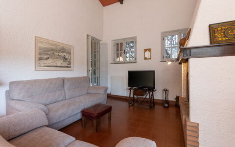 Villa Mimosa: Picture Frame, Property, Couch, Table, Comfort, Wood, Interior Design, Floor, Flooring, Living Room