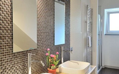 Villa Rosmarino: Bathroom, Room, Property, Sink, Interior Design, Tile, Building, Plumbing Fixture, Architecture, Wall