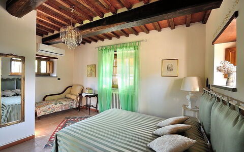 Villa Rosmarino: Bedroom, Property, Room, Furniture, Ceiling, Bed, Interior Design, Building, Bed Sheet, Bed Frame