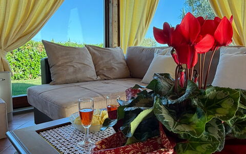 Villa Mira: Furniture, Interior Design, Lighting, Couch, Curtain, Shade, Window Treatment, Eco Hotel, Living Room