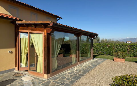 Villa Mira: Shade, Outdoor Structure, Flowerpot, Porch, Garden, Eco Hotel, Yard, Landscaping, Pavilion, Patio