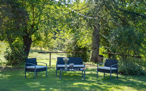 Villa Marina: Plant, Furniture, Shade, Tree, Natural Landscape, Vegetation, Outdoor Furniture, Grass, Outdoor Bench, Leisure