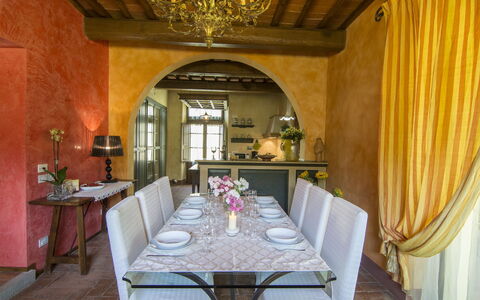 Villa Del Monte: Room, Property, Building, Interior Design, Dining Room, Furniture, Ceiling, Table, Real Estate, Architecture