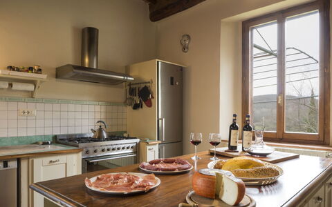 Villa Le Caggia: Countertop, Room, Kitchen, Property, Furniture, Interior Design, Cabinetry, Building, House, Floor