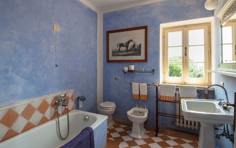 Fontanelle 16: Bathroom, Room, Property, Blue, Interior Design, Floor, Wall, Building, Real Estate, Tile