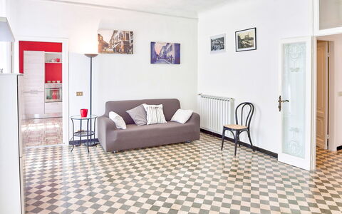 Via Dante Vacanze - Levanto: Furniture, Room, Property, Floor, Interior Design, Living Room, Tile, Building, Flooring, Real Estate