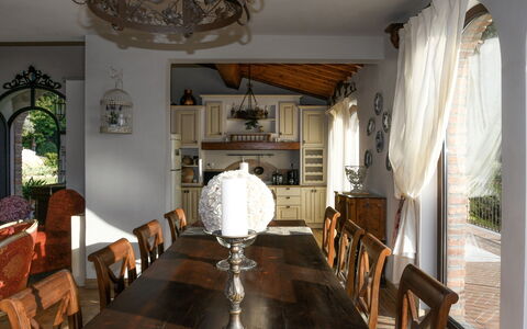 Villa Di Cinzia: Room, Interior Design, Property, Building, Furniture, Dining Room, Home, Ceiling, House, Living Room