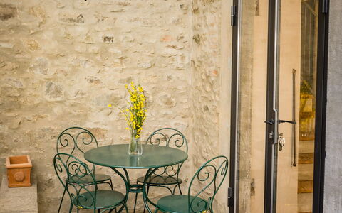 Appartamento La Corte: Furniture, Table, Plant, Wood, Flower, Chair, Interior Design, Building, Floor, Flooring